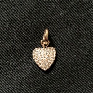 Fossil rhinestone heart charm